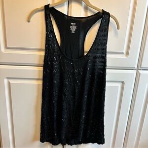 Mossimo Supply Co. Black Sequin Racerback Tank